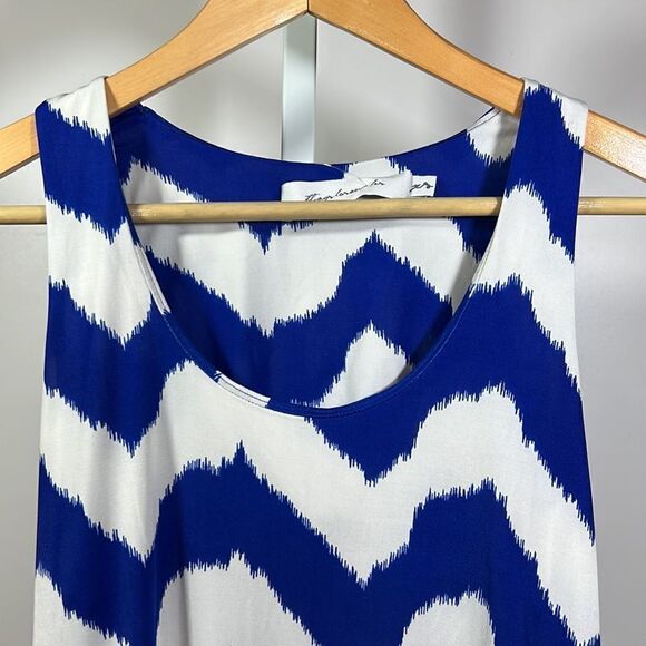 T-BAGS LOS ANGELES Women’s Sleeveless Mini Dress Blue/White Size Extra Small - Picture 3 of 11